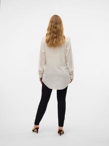MAMA.LICIOUS Regular fit Paitakaulus Napitetut hihansuut Slim fit -hihat Paidat -Bright White - 20021444