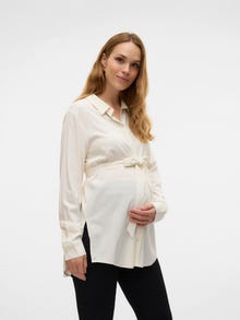MAMA.LICIOUS Regular fit Paitakaulus Napitetut hihansuut Slim fit -hihat Paidat -Bright White - 20021444