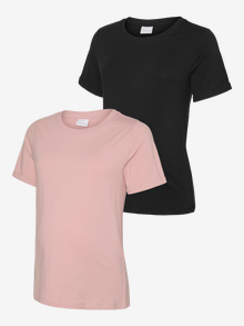 MAMA.LICIOUS Krój regularny Okrągły dekolt T-shirt -Pale Mauve - 20021488