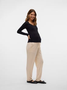 MAMA.LICIOUS Regular Fit Trousers -Humus - 20021522