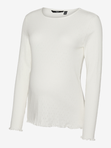 MAMA.LICIOUS Tight fit O-pääntie Topit -Bright White - 20021809
