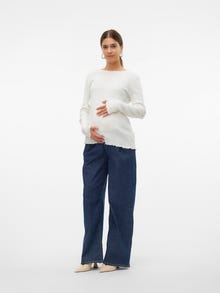 MAMA.LICIOUS Tight fit O-pääntie Topit -Bright White - 20021809