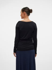 MAMA.LICIOUS Tight Fit Square neck Top -Black - 20021847