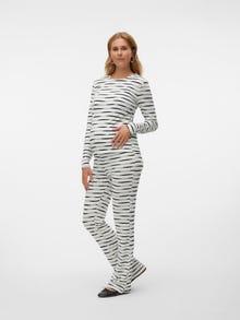 MAMA.LICIOUS Regular Fit Round Neck Top -Snow White - 20021849