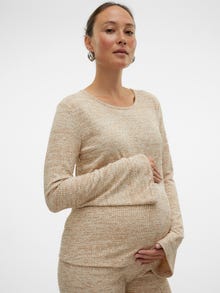 MAMA.LICIOUS Regular Fit Round Neck Top -Birch - 20021872