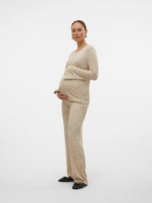 MAMA.LICIOUS Regular Fit Round Neck Top -Birch - 20021872