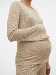 MAMA.LICIOUS Regular Fit Round Neck Top -Birch - 20021872