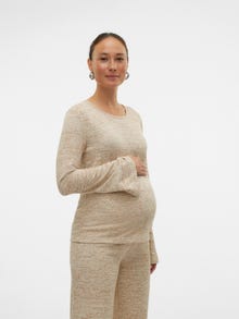 MAMA.LICIOUS Regular Fit Round Neck Top -Birch - 20021872