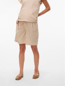 MAMA.LICIOUS Normal passform Medelhög midja Shorts -Humus - 20021944