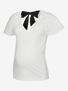 MAMA.LICIOUS Normal geschnitten V-Ausschnitt Top -Snow White - 20021952