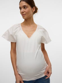 MAMA.LICIOUS Regular fit V-Hals Top -Snow White - 20021952