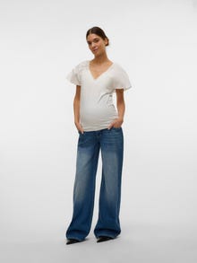 MAMA.LICIOUS Normal geschnitten V-Ausschnitt Top -Snow White - 20021952