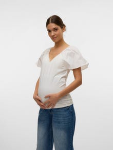 MAMA.LICIOUS Normal geschnitten V-Ausschnitt Top -Snow White - 20021952