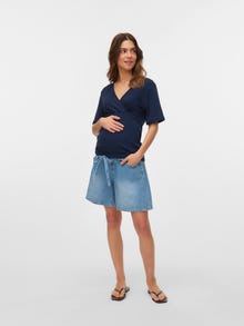 MAMA.LICIOUS Luźno dopasowane Szorty -Light Blue Denim - 20022032