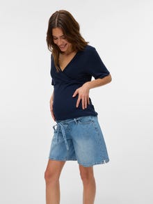 MAMA.LICIOUS Shorts Loose Fit -Light Blue Denim - 20022032