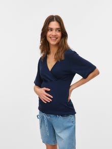 MAMA.LICIOUS Top Regular Fit Scollo a V -Navy Blazer - 20022038