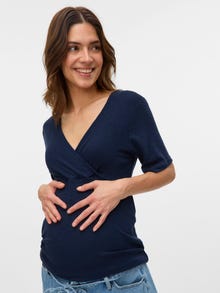 MAMA.LICIOUS Top Regular Fit Scollo a V -Navy Blazer - 20022038