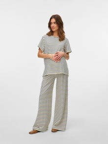 MAMA.LICIOUS Pantalons Regular Fit Taille haute -Birch - 20022100