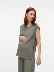 MAMA.LICIOUS Tops Regular Fit Col rond -Agave Green - 20022206