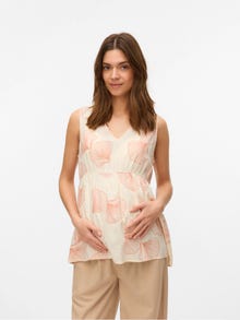 MAMA.LICIOUS Normal passform V-ringning Topp -Birch - 20022249