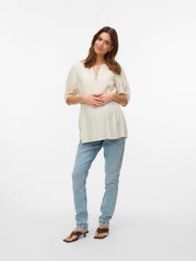 MAMA.LICIOUS Normal geschnitten Mandarin Kragen Top -Birch - 20022260