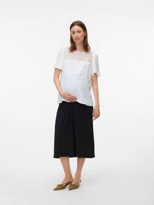 MAMA.LICIOUS Normal geschnitten Rundhals Top -Cloud Dancer - 20022317