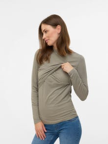 MAMA.LICIOUS Regular Fit Round Neck Top -Overland Trek - 20022386