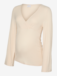 MAMA.LICIOUS Regular Fit V-Neck Top -Birch - 20022392