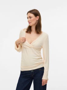 MAMA.LICIOUS Normal geschnitten V-Ausschnitt Top -Birch - 20022392