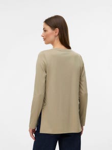 MAMA.LICIOUS Regular Fit Round Neck Top -London Fog - 20022436