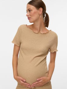 MAMA.LICIOUS Tops Corte regular Cuello barco -Sesame - 20022513