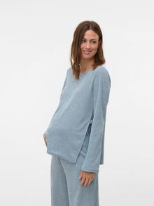 MAMA.LICIOUS Regular Fit Round Neck Top -Tradewinds - 20022628