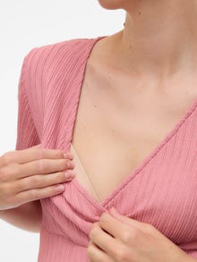 MAMA.LICIOUS Eng anliegend V-Ausschnitt Top -Rose Elegance - 20022638
