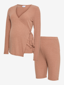 MAMA.LICIOUS Regular Fit V-Neck Top -Cedar Wood - 20022644