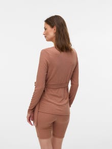 MAMA.LICIOUS Regular Fit V-Neck Top -Cedar Wood - 20022644