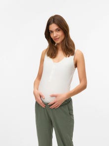 MAMA.LICIOUS Débardeurs Bodycon Fit Col en U -Black/White - 20022678
