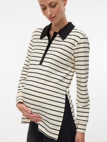 MAMA.LICIOUS Normal geschnitten Polokragen Poloshirt -Birch - 20022697