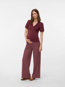 MAMA.LICIOUS Regular Fit Round Neck Top -Pomegranate - 20022700