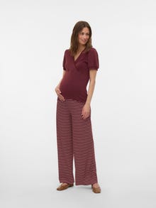 MAMA.LICIOUS Regular Fit Trousers -Pomegranate - 20022717