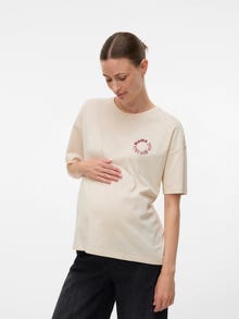 MAMA.LICIOUS Loose fit O-hals Top -Birch - 20022747