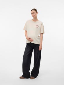 MAMA.LICIOUS Locker geschnitten Rundhals Top -Birch - 20022747