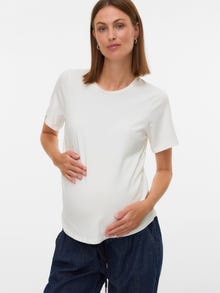 MAMA.LICIOUS Top Regular Fit Paricollo -Snow White - 20022817