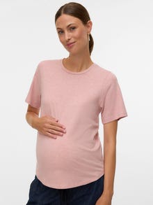 MAMA.LICIOUS Regular fit O-hals Top -Rose Brown - 20022817