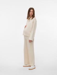MAMA.LICIOUS Regular Fit Trousers -Pumice Stone - 20022941