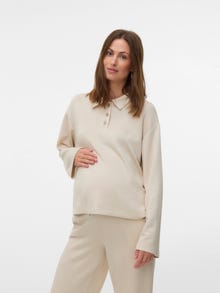 MAMA.LICIOUS Normal geschnitten Polokragen Poloshirt -Pumice Stone - 20022942
