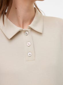 MAMA.LICIOUS Normal geschnitten Polokragen Poloshirt -Pumice Stone - 20022942