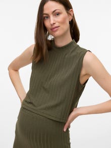 MAMA.LICIOUS Regular Fit U-Neck Top -Grape Leaf - 20023040