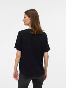 MAMA.LICIOUS Regular Fit Round Neck Top -Black - 20023095