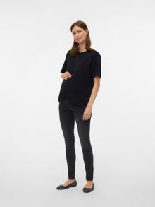 MAMA.LICIOUS Regular Fit Round Neck Top -Black - 20023095