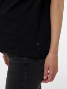 MAMA.LICIOUS Regular Fit Round Neck Top -Black - 20023095
